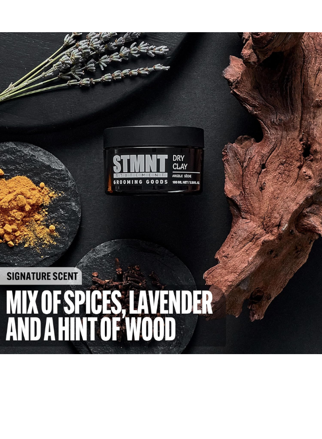 STMNT Grooming Goods Dry Clay, 3.38 oz – Extra Matte Finish & Strong Hold
