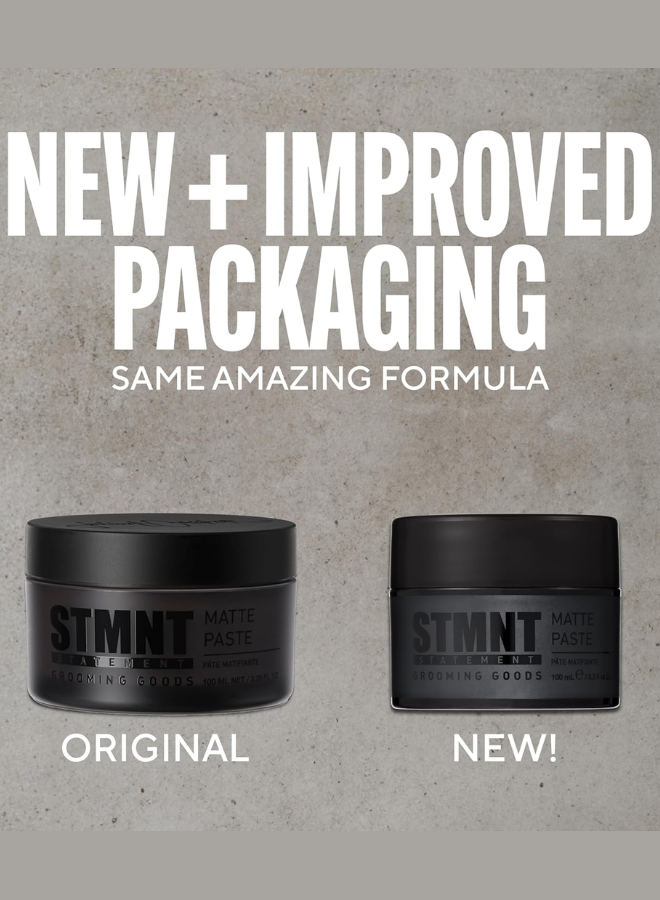 STMNT Grooming Goods Matte Paste, 3.38 oz – Strong Control & Non-Greasy Matte Finish