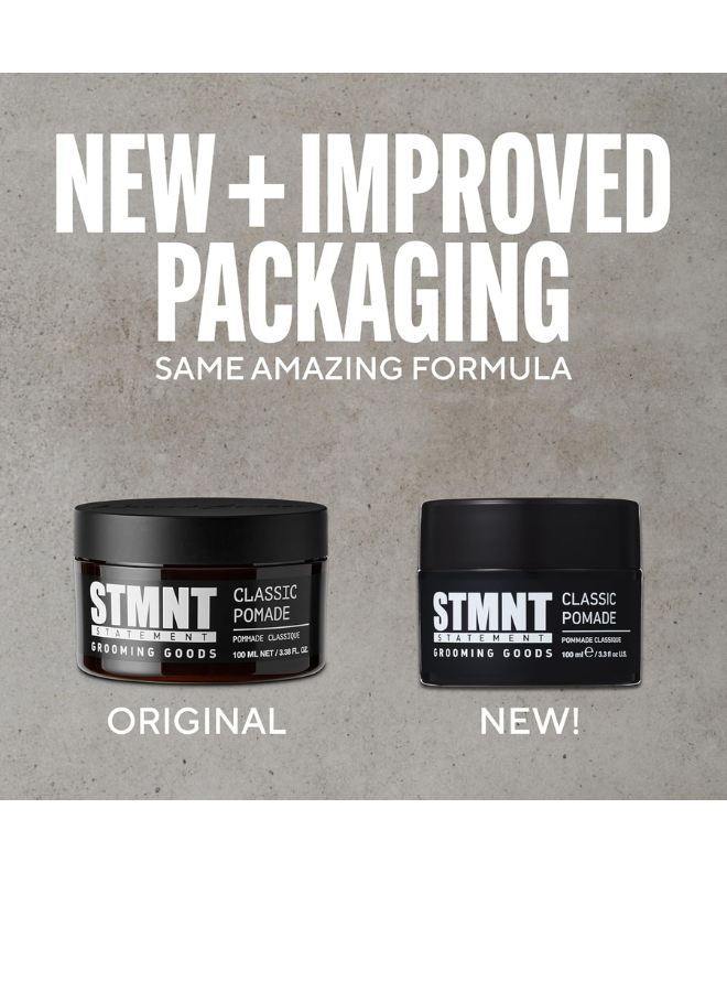 STMNT Grooming Goods Classic Pomade, 3.38 oz (100ml) – High Shine &amp; Strong Hold