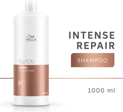 Wella Professionals Fusion Intense Repair Shampoo, 1L – Strengthens, Detangles &amp; Protects Damaged Hair